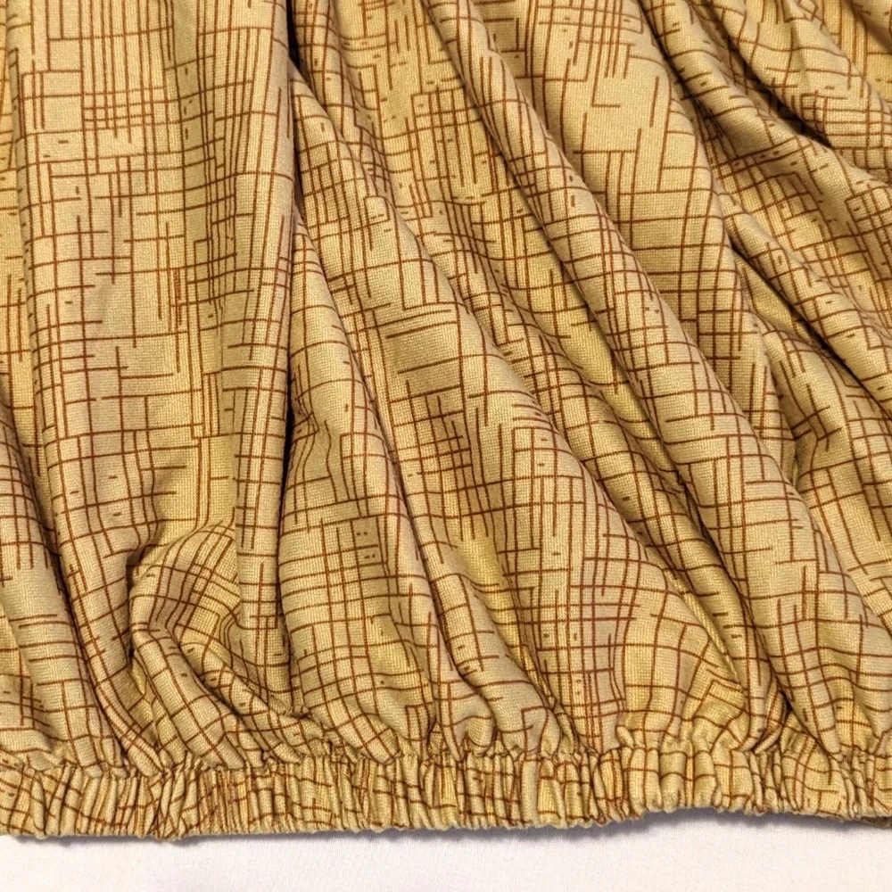 Sofa Guards 2-Seater Sofa Loveseat Stretch Slip Cover Gold/Brown Geometric Print